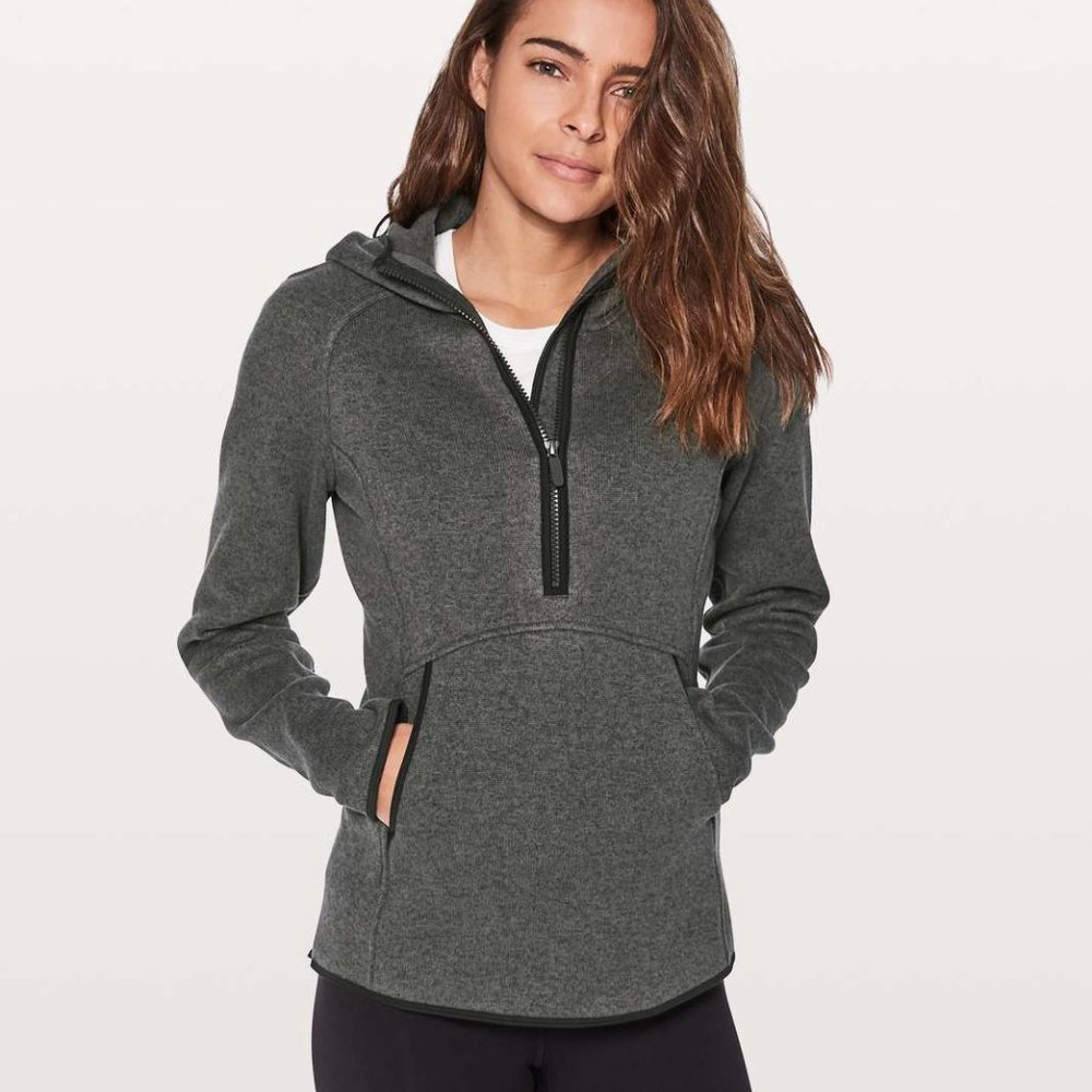 Lululemon Fleece Hoodie - Heathered Black - Size 6